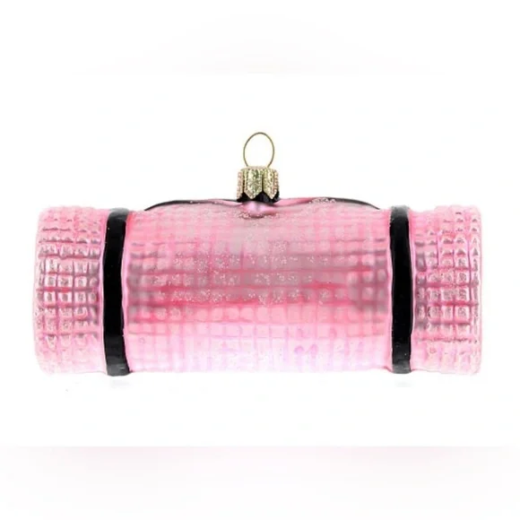 Anthropologie New Pink Yoga Mat Glass Ornament Rare Discontinued - Picture 5 of 9